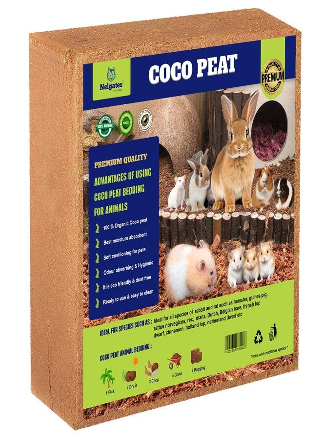 Nelgates Small Animal Bedding, Natural Soft Paper Bedding Coco peat for Small Indoor and Outdoor Pets Rabbit, Guinea Pig, Hamster, Chinchilla, Rat, or Mouse 1kg Animal Bedding pet Products - Image 1